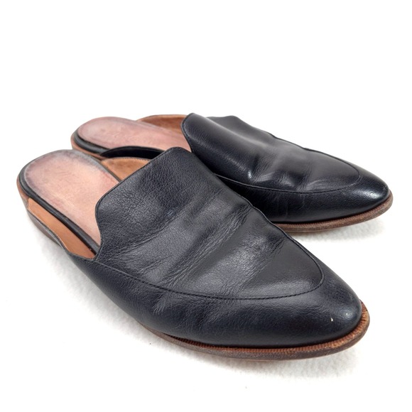 Madewell Shoes - Madewell Frances Loafer Mule Black Leather Size 9 Pointed Toe Minimalist Classic